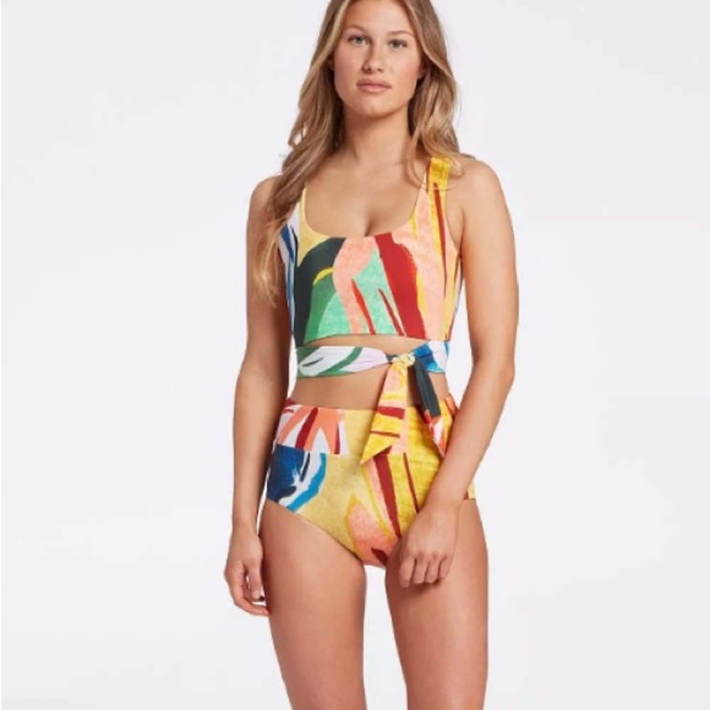 Calia Woman’s Swim Top - Painterly Floral Multi